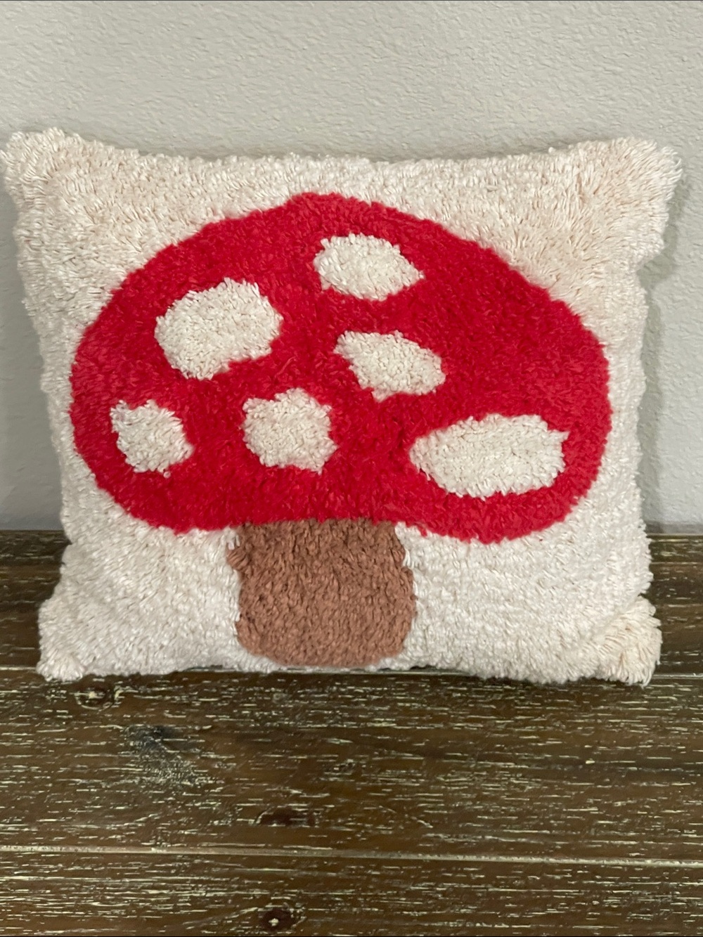 Urban Outfitters Mushroom Mini Tufted Throw Pillow